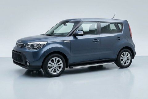 Бокові пороги BlackLine (2 шт, алюміній) для Kia Soul II 2013-2018 рр 21523 фото