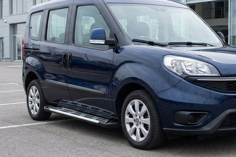 Бокові пороги Sunrise (2 шт., алюміній) Коротка база для Opel Combo 2012-2018 рр 29038 фото