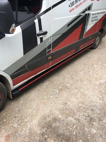 Бокові пороги Maya Red (2 шт., алюміній) Середня База для Renault Master 2011-2023 рр 75238 фото