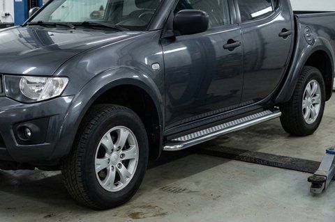 Бокові пороги Maydos V2 (2 шт., алюміній -2026 нерж) для Fiat Fullback 2016- рр 50191 фото