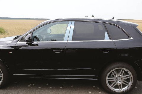 Молдинги дверних стійок (6 шт, нерж.) для Ауди Q5 2008-2017 рр 2501 фото