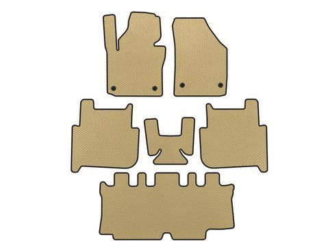 Килимки EVA (3 ряди, 2006-2010, 7-ми місний, Бежевий) для Volkswagen Touran рр 164670 фото