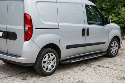 Бокові пороги Bosphorus Grey (2 шт., алюміній) Максі база для Opel Combo 2012-2018 рр 75776 фото