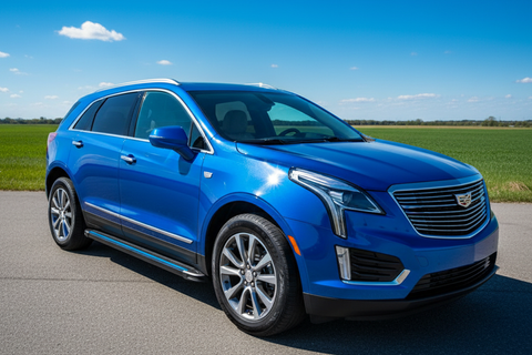 Бокові пороги Maya Blue (2 шт., алюміній) для Cadillac XT5 2016- рр 72701 фото