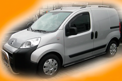 Бічні труби &Oslash;70 Black (2 шт., Нерж.) для Fiat Fiorino/Qubo 2008-2024 рр 182930 фото