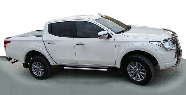 Бокові пороги Duru (2 шт., алюміній) для Fiat Fullback 2016- рр 50198 фото
