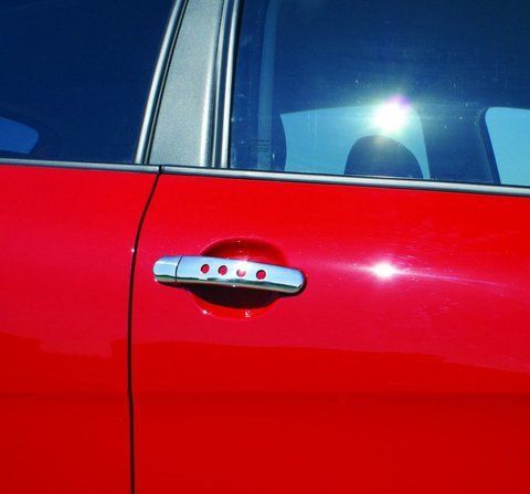 Накладки на ручки з дірочками (4 шт, нерж) Carmos - Турецька сталь для Skoda Octavia II A5 2010-2013 рр 14378 фото