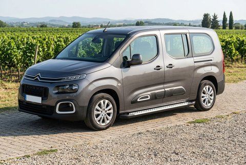 Бокові пороги Allmond Grey (2 шт., алюміній) Довга база для Citroen Berlingo/Multispace 2018- рр 91696 фото