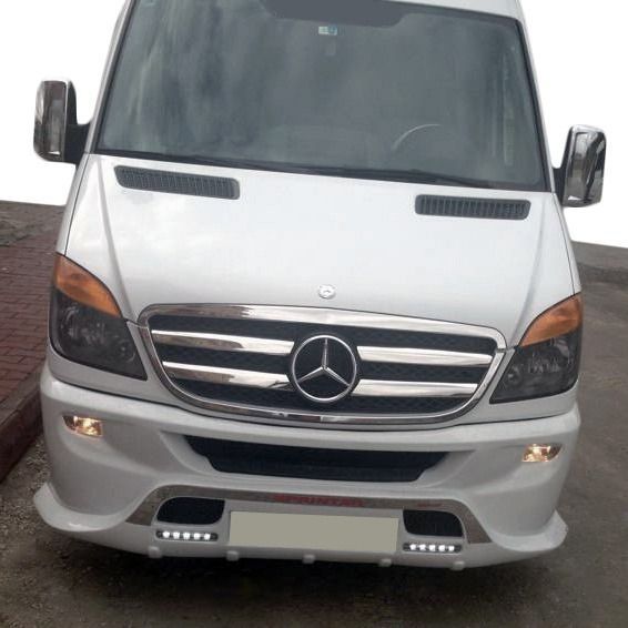 Накладки на решітку (2006-2013, нерж.) OmsaLine - Італійська нержавейка для Mercedes Sprinter W906 рр 1007 фото