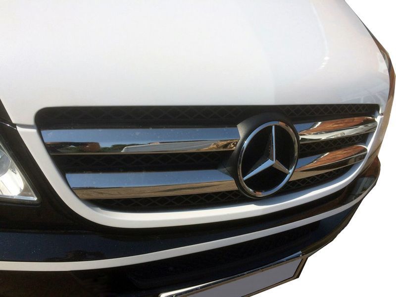Накладки на решітку (2006-2013, нерж.) OmsaLine - Італійська нержавейка для Mercedes Sprinter W906 рр 1007 фото