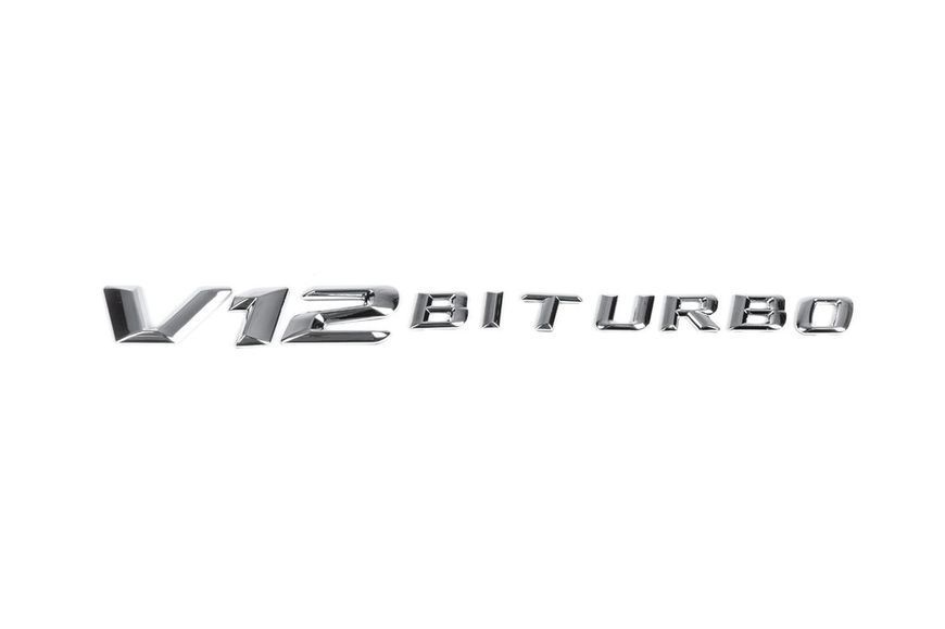 Напис V12 Biturbo (хром) для Mercedes E-сlass W213 2016-2023 рр 65271 фото