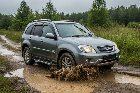 Бокові пороги RedLine V1 (2 шт., алюміній) для Chery Tiggo 1 2005-2016 рр 15984 фото