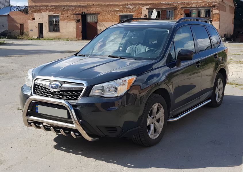 Кенгурятник WT003 (нерж.) для Subaru Forester 2013-2018 рр 73599 фото