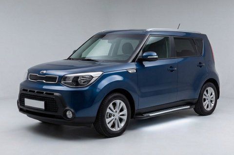 Бокові пороги Line (2 шт., Алюміній) для Kia Soul II 2013-2018 рр 21514 фото