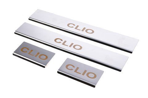 Накладки на пороги Carmos (4 шт, нерж..) для Renault Clio III 2005-2012 рр 1267 фото