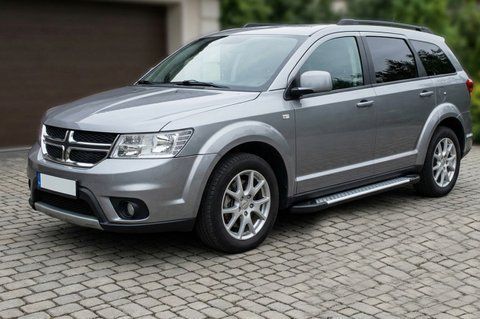 Бокові пороги Allmond Grey (2 шт., алюміній) для Dodge Journey 2008-2020 рр 17098 фото
